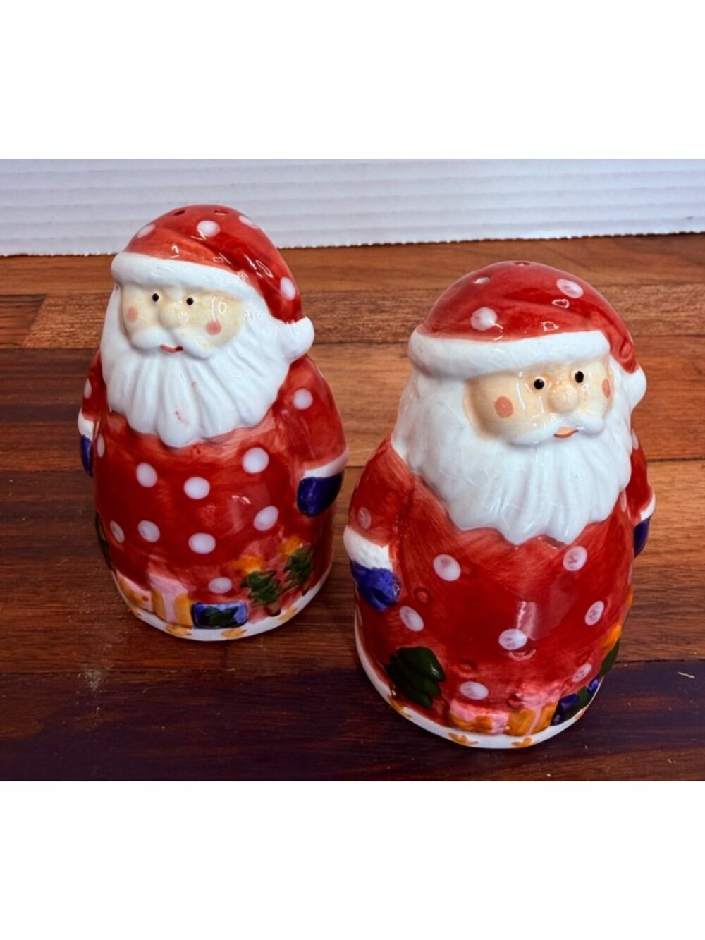 Whimsical Ceramic Santa Claus Holiday Salt & Pepper Shaker Set 2-Piece